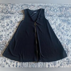 Cute black mini zip down dress.